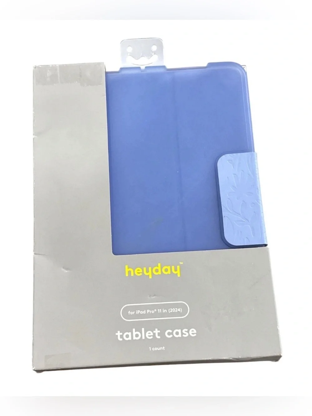 heyday Light Blue Tablet Folio Case with Floral Magnetic Straps